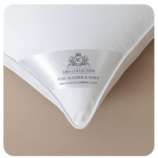 Hungarian White Goose Feather And Down Pillow Pair