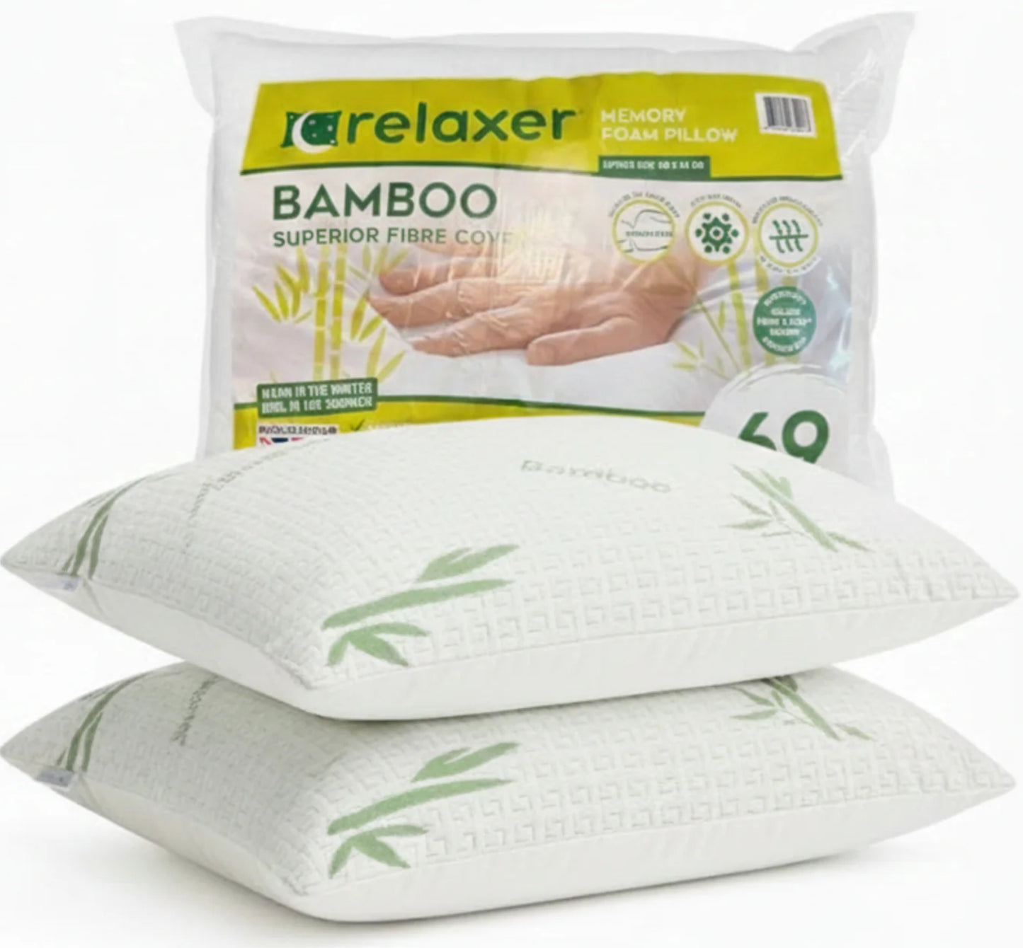 2 x Bamboo supportive pillows