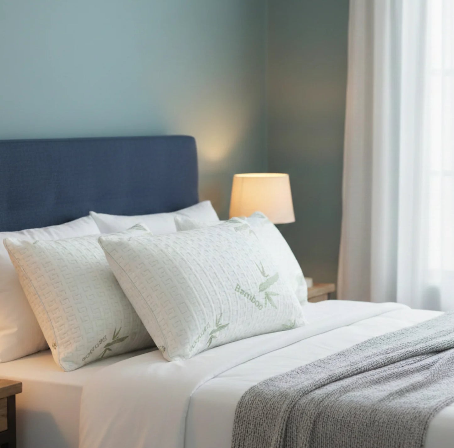 2 x Bamboo supportive pillows