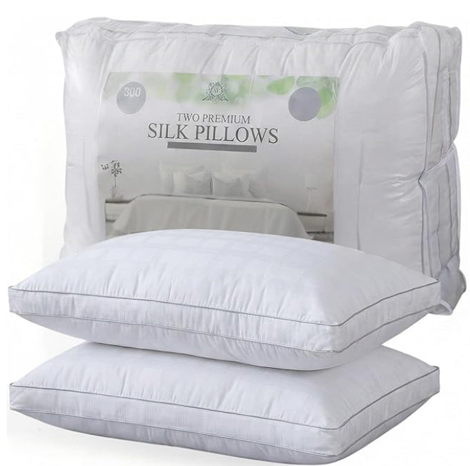Premium Egyptian Cotton Silk Pillow Pair