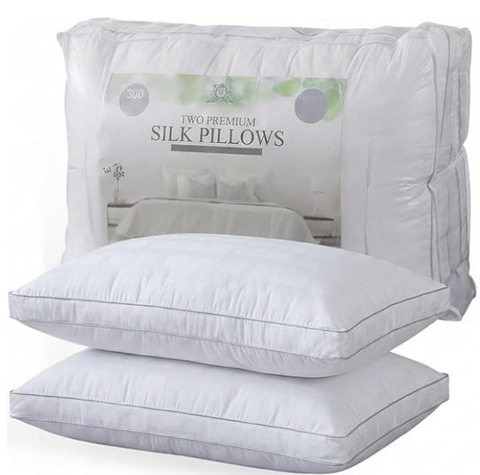 Premium Egyptian Cotton Silk Pillow Pair