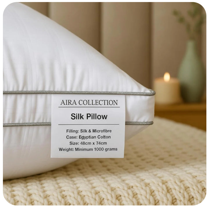 Premium Egyptian Cotton Silk Pillow Pair